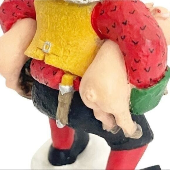 Candy Design Norway Santa like Gnome figurine holding 2 pigs approximately 6” - Picture 8 of 13